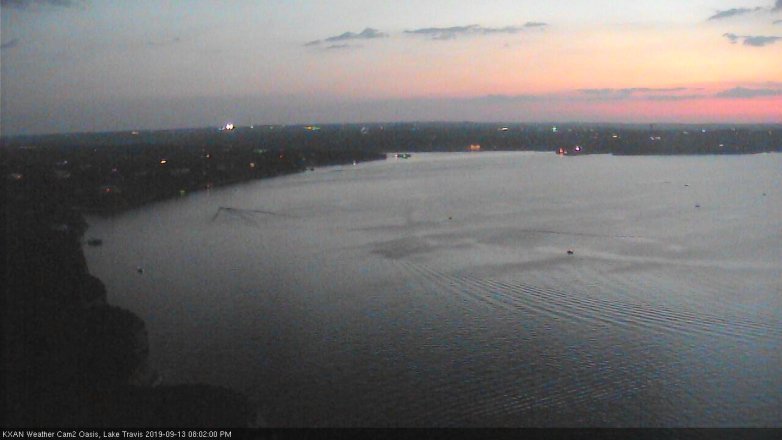 Lake Travis webcam, September 13, 2019 7:05 PM CT