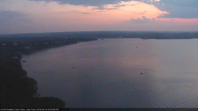 Lake Travis webcam, September 14, 2019 6:55 PM CT