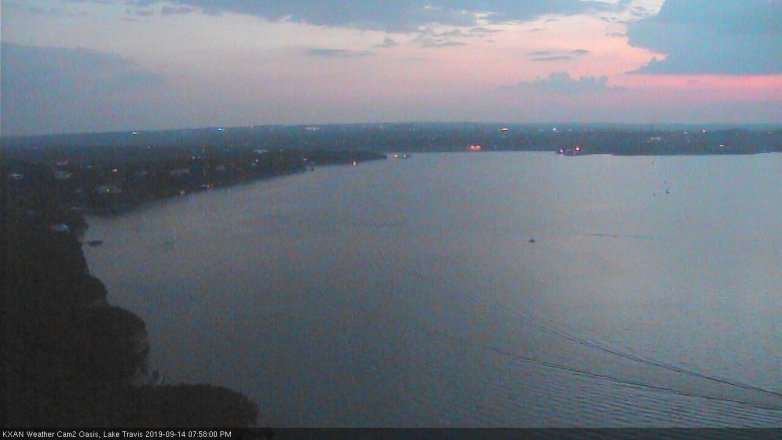 Lake Travis webcam, September 14, 2019 7:00 PM CT