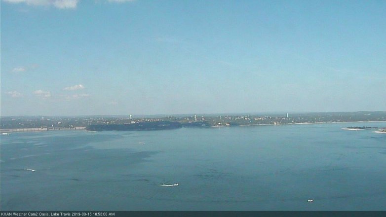 Lake Travis webcam, September 15, 2019 9:55 AM CT