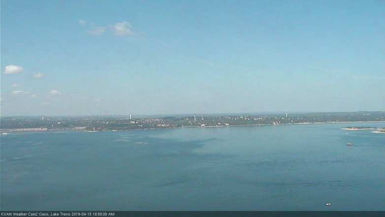 Lake Travis webcam, September 15, 2019 10:00 AM CT