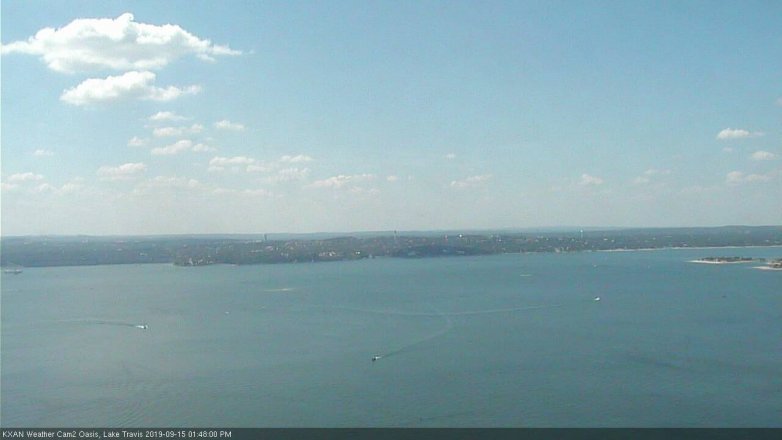 Lake Travis webcam, September 15, 2019 12:50 PM CT