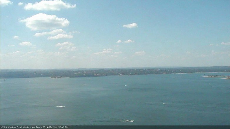Lake Travis webcam, September 15, 2019 12:55 PM CT