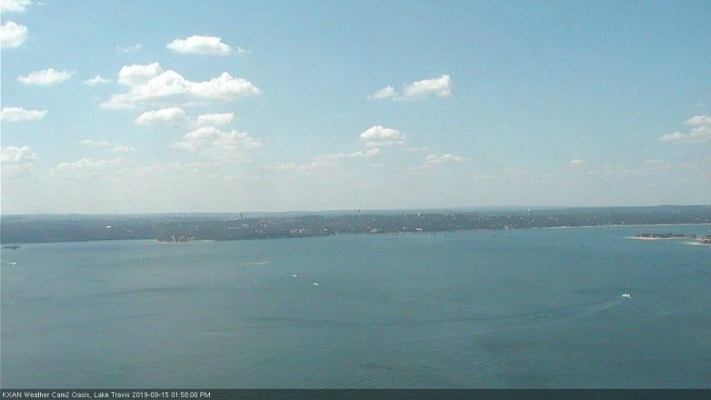 Lake Travis webcam, September 15, 2019 1:00 PM CT
