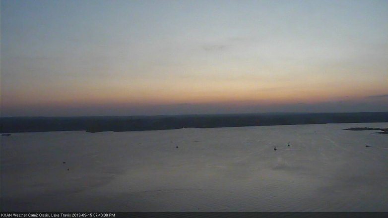 Lake Travis webcam, September 15, 2019 6:45 PM CT