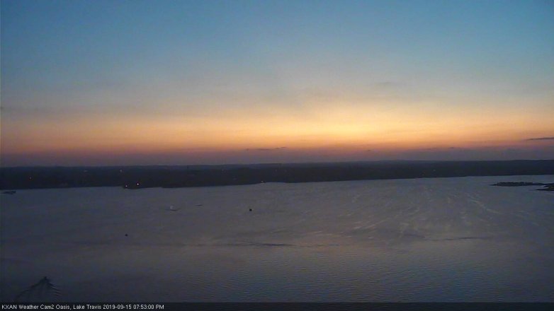 Lake Travis webcam, September 15, 2019 6:55 PM CT