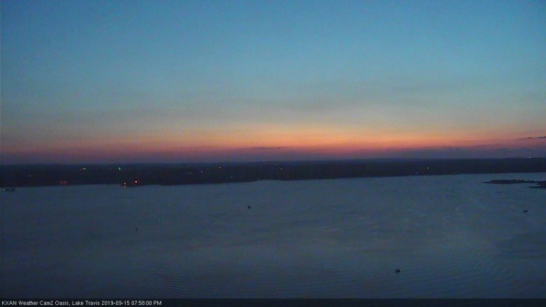 Lake Travis webcam, September 15, 2019 7:00 PM CT