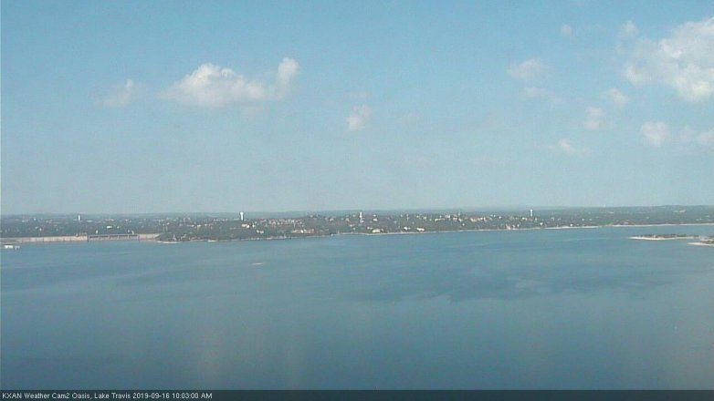 Lake Travis webcam, September 16, 2019 9:05 AM CT