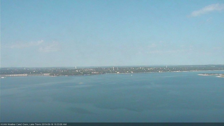 Lake Travis webcam, September 16, 2019 9:35 AM CT
