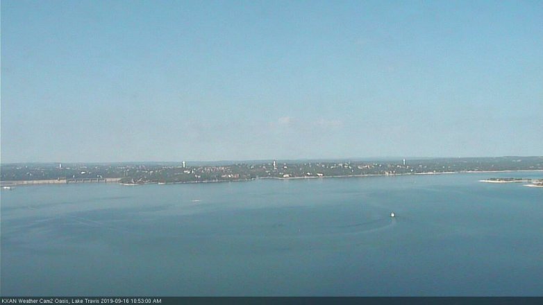 Lake Travis webcam, September 16, 2019 9:55 AM CT