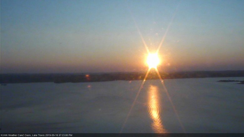 Lake Travis webcam, September 16, 2019 6:25 PM CT