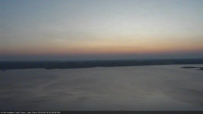 Lake Travis webcam, September 16, 2019 6:45 PM CT
