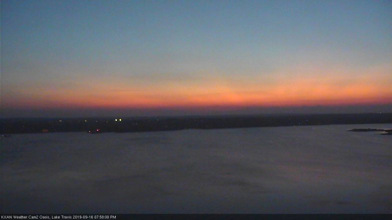 Lake Travis webcam, September 16, 2019 7:00 PM CT