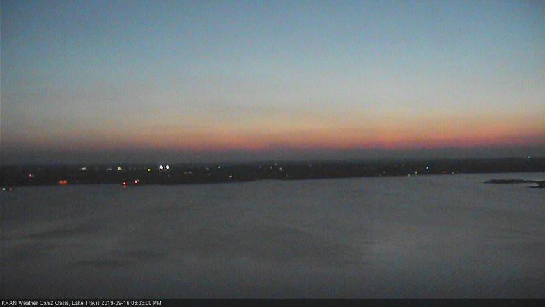 Lake Travis webcam, September 16, 2019 7:05 PM CT