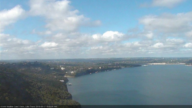 Lake Travis webcam, September 17, 2019 9:05 AM CT