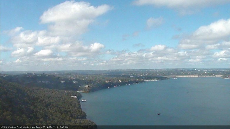 Lake Travis webcam, September 17, 2019 9:20 AM CT