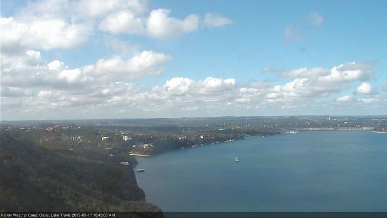 Lake Travis webcam, September 17, 2019 9:45 AM CT