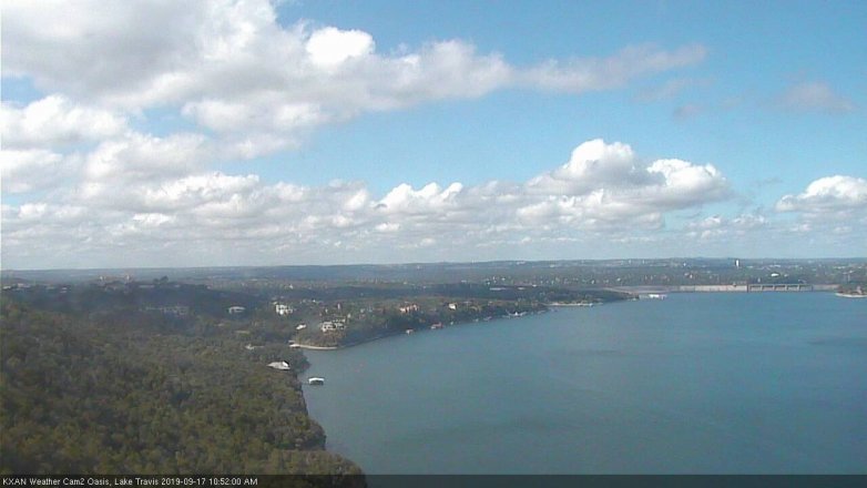 Lake Travis webcam, September 17, 2019 9:55 AM CT