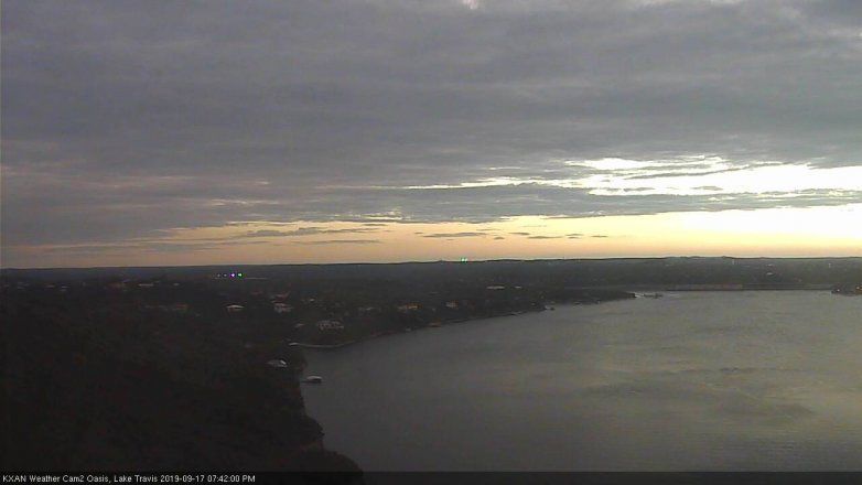 Lake Travis webcam, September 17, 2019 6:45 PM CT