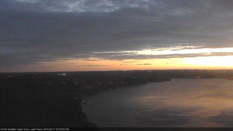 Lake Travis webcam, September 17, 2019 6:55 PM CT