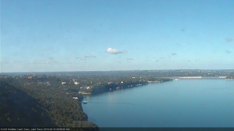 Lake Travis webcam, September 18, 2019 9:00 AM CT