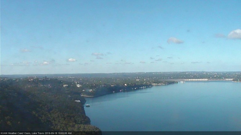 Lake Travis webcam, September 18, 2019 9:05 AM CT
