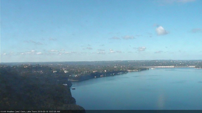 Lake Travis webcam, September 18, 2019 9:10 AM CT