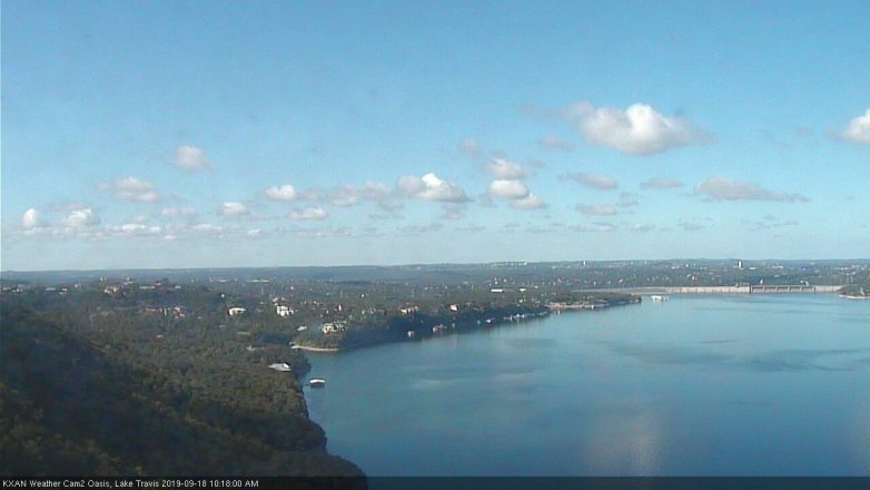 Lake Travis webcam, September 18, 2019 9:20 AM CT