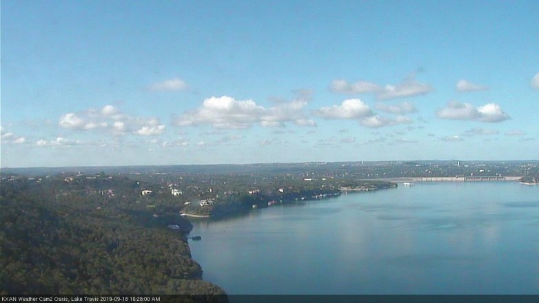 Lake Travis webcam, September 18, 2019 9:30 AM CT