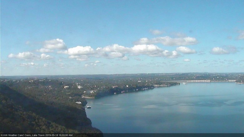 Lake Travis webcam, September 18, 2019 9:35 AM CT