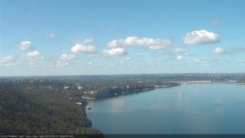 Lake Travis webcam, September 18, 2019 9:45 AM CT
