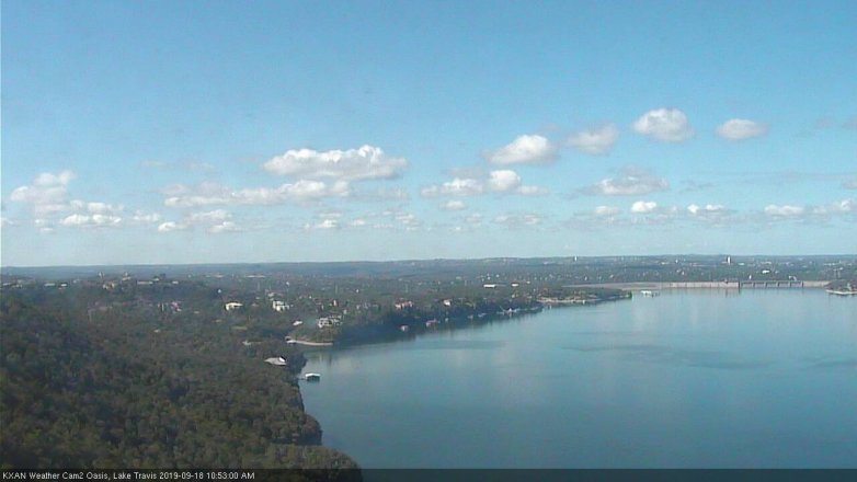 Lake Travis webcam, September 18, 2019 9:55 AM CT