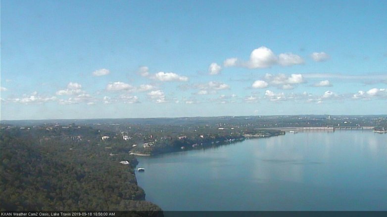 Lake Travis webcam, September 18, 2019 10:00 AM CT