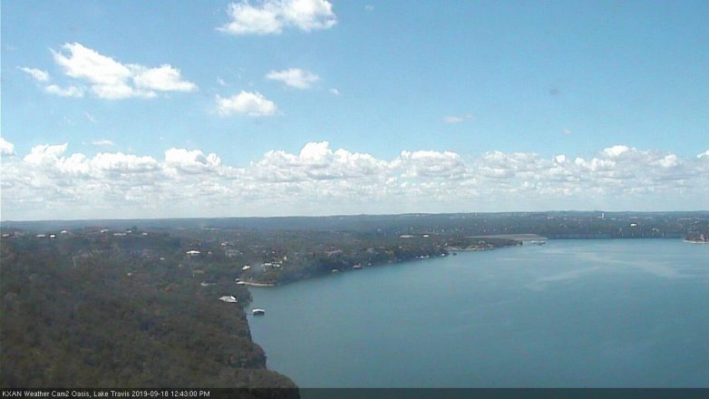Lake Travis webcam, September 18, 2019 11:45 AM CT