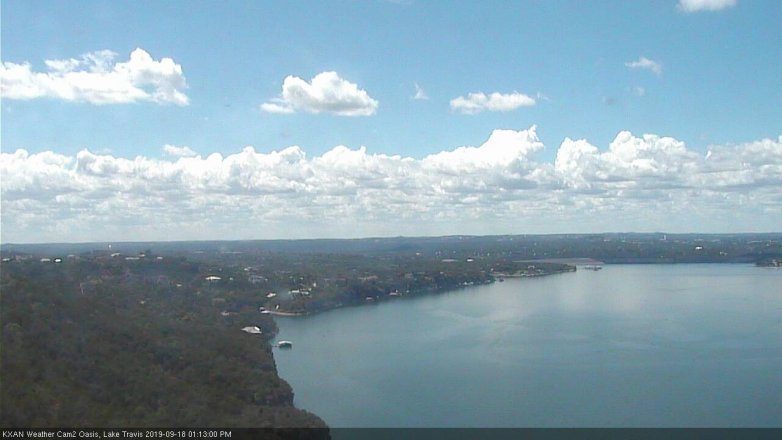 Lake Travis webcam, September 18, 2019 12:15 PM CT