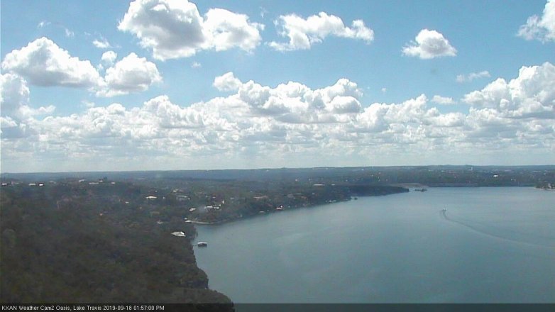 Lake Travis webcam, September 18, 2019 1:00 PM CT
