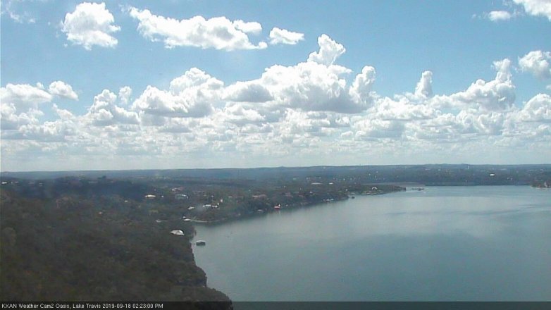 Lake Travis webcam, September 18, 2019 1:25 PM CT