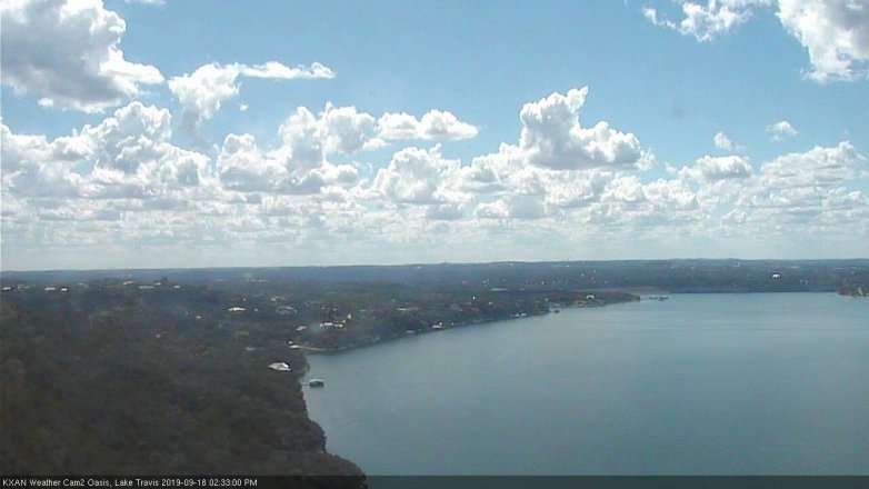 Lake Travis webcam, September 18, 2019 1:35 PM CT