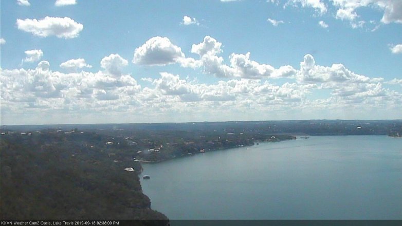 Lake Travis webcam, September 18, 2019 1:40 PM CT