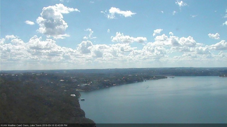 Lake Travis webcam, September 18, 2019 1:45 PM CT