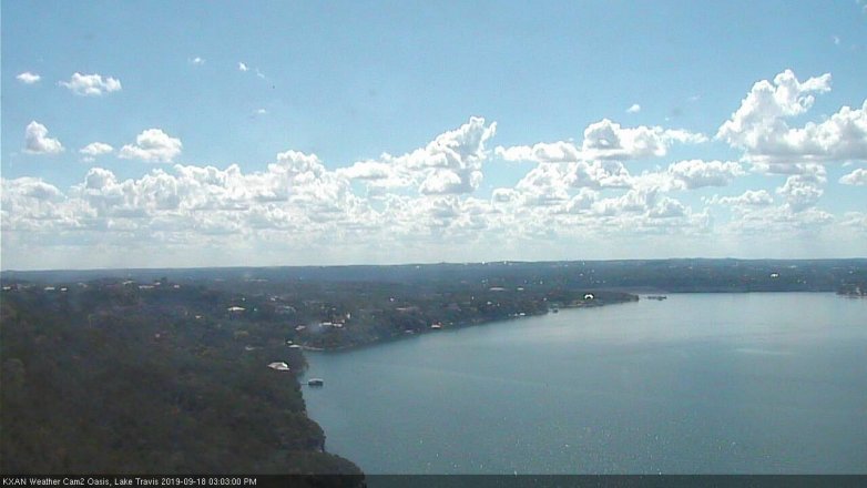 Lake Travis webcam, September 18, 2019 2:05 PM CT