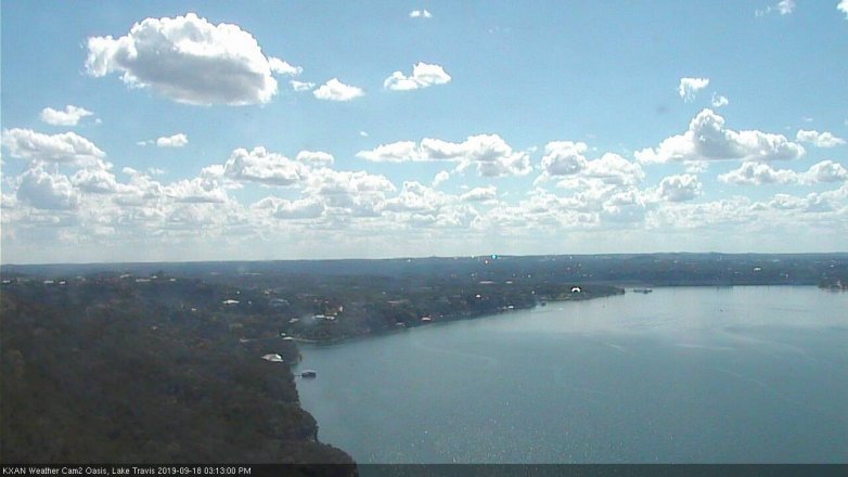 Lake Travis webcam, September 18, 2019 2:15 PM CT