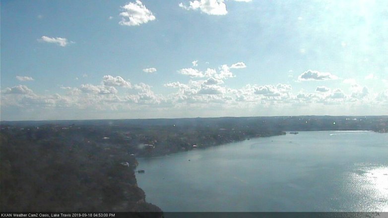 Lake Travis webcam, September 18, 2019 3:55 PM CT