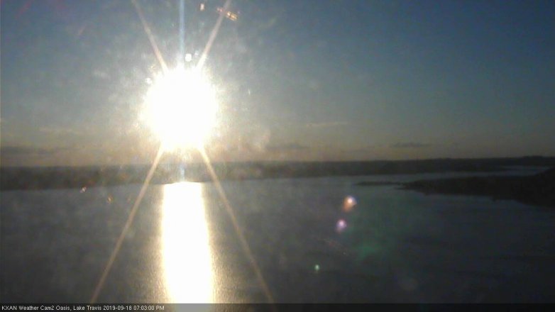 Lake Travis webcam, September 18, 2019 6:05 PM CT