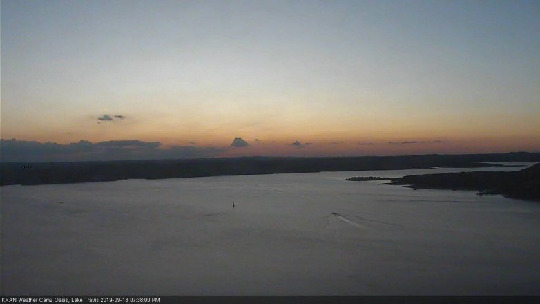 Lake Travis webcam, September 18, 2019 6:40 PM CT