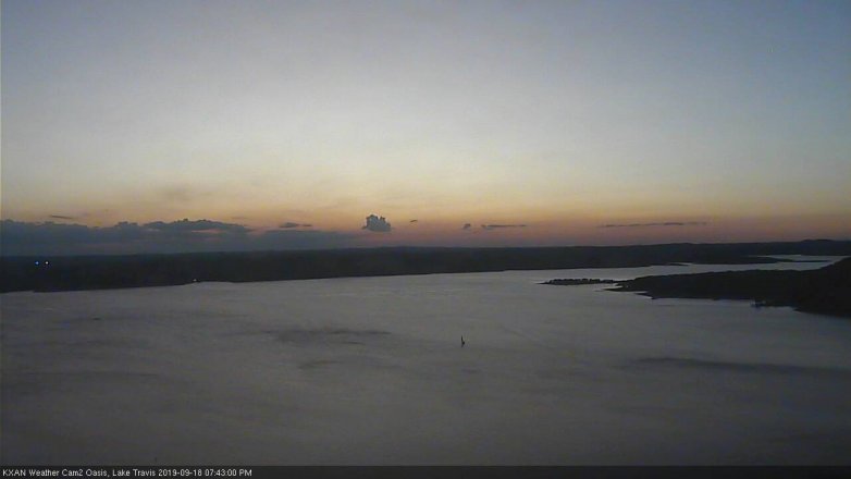 Lake Travis webcam, September 18, 2019 6:45 PM CT