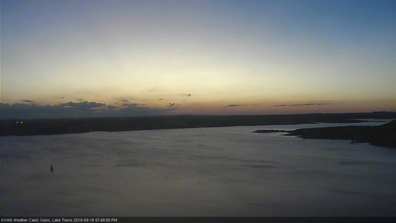 Lake Travis webcam, September 18, 2019 6:50 PM CT