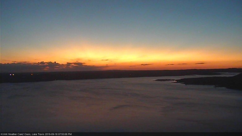 Lake Travis webcam, September 18, 2019 6:55 PM CT