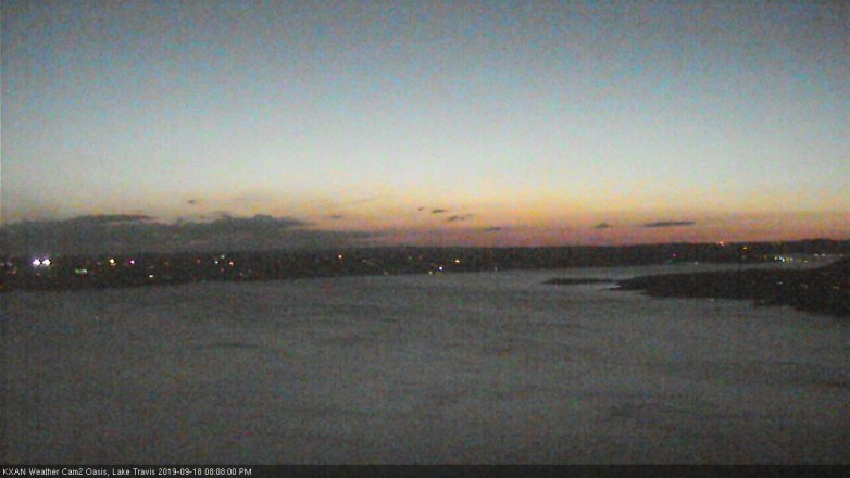 Lake Travis webcam, September 18, 2019 7:10 PM CT