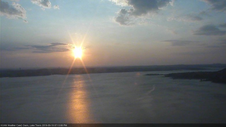 Lake Travis webcam, September 19, 2019 6:15 PM CT